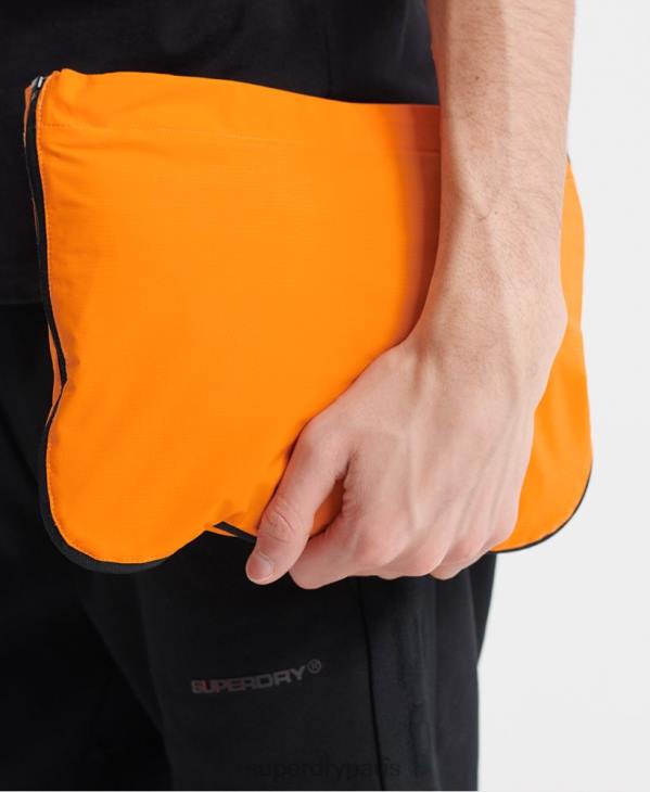 Superdry Hommes veste cagoule décontractée repliable D64Z4713 vêtements orange
