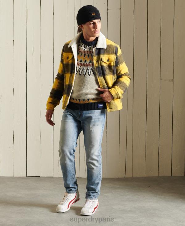 Superdry Hommes veste camionneur en sherpa de laine Highwayman D64Z4593 vêtements or