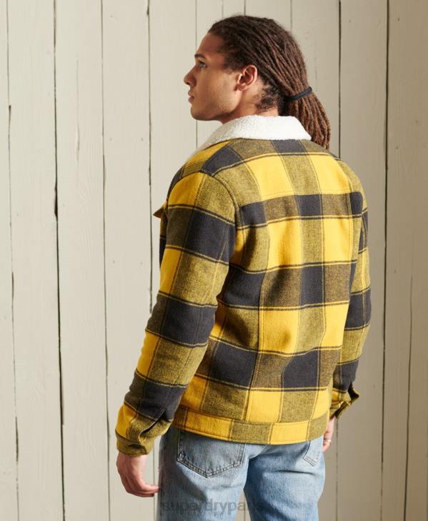 Superdry Hommes veste camionneur en sherpa de laine Highwayman D64Z4593 vêtements or