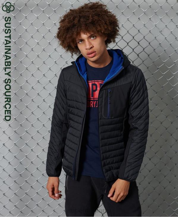 Superdry Hommes veste à capuche décontractée à convection D64Z4774 vêtements noir