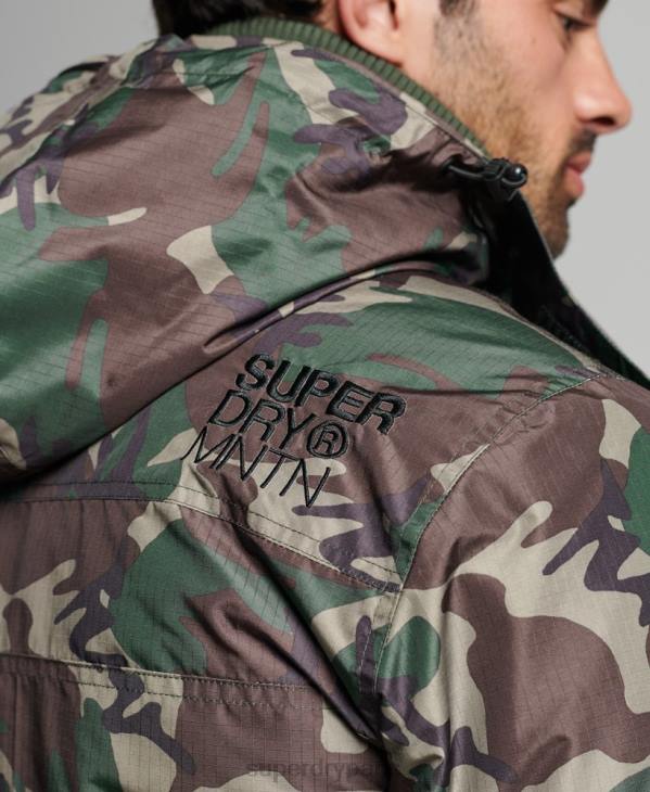 Superdry Hommes veste coupe-vent sd de montagne D64Z1015 vêtements vert