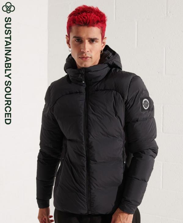 Superdry Hommes veste coupe-vent sd en duvet d'expédition D64Z4640 vêtements noir