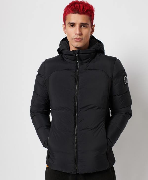 Superdry Hommes veste coupe-vent sd en duvet d'expédition D64Z4640 vêtements noir