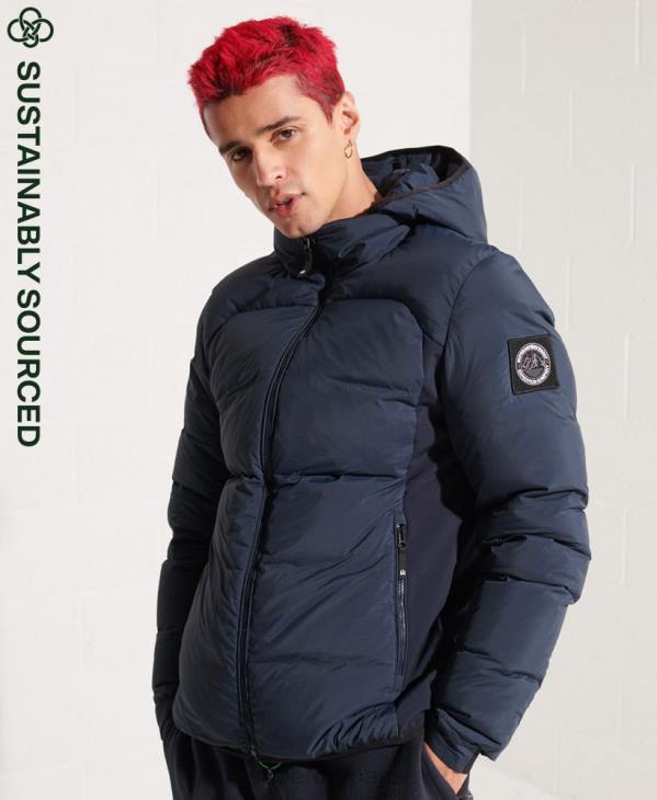 Superdry Hommes veste coupe-vent sd en duvet d'expédition D64Z4665 vêtements marine