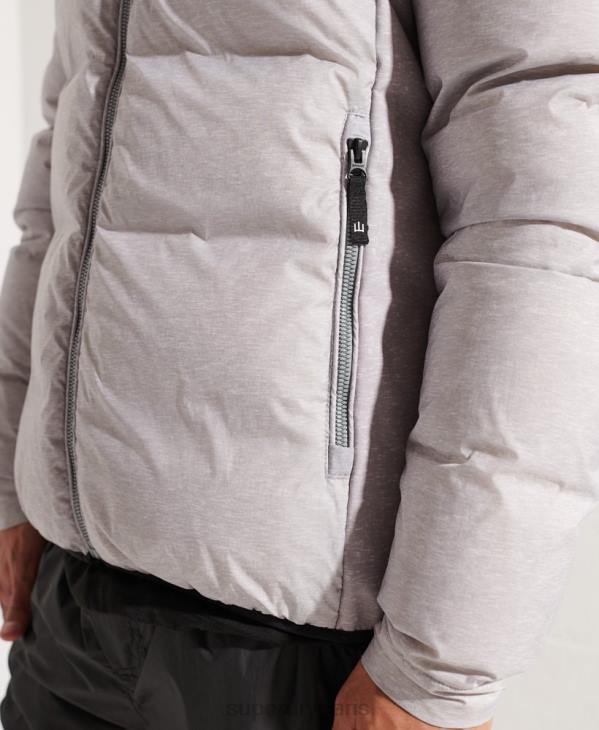 Superdry Hommes veste coupe-vent sd en duvet d'expédition D64Z4740 vêtements gris clair