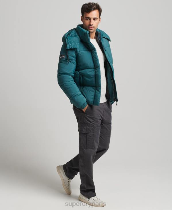 Superdry Hommes veste courte matelassée touchline D64Z973 vêtements vert