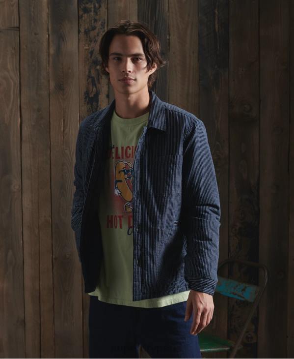 Superdry Hommes veste d'artiste à doublure sèche en édition limitée D64Z4724 vêtements bleu