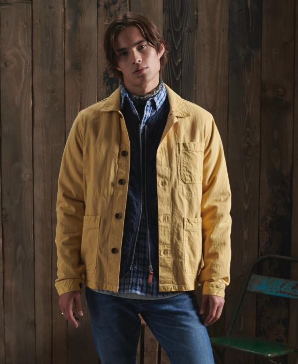 Superdry Hommes veste d'artiste sec en édition limitée D64Z4714 vêtements jaune