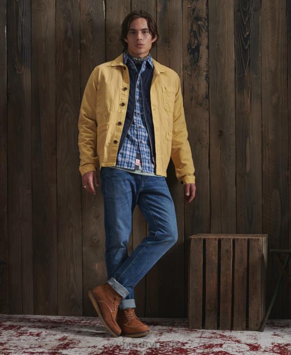 Superdry Hommes veste d'artiste sec en édition limitée D64Z4714 vêtements jaune