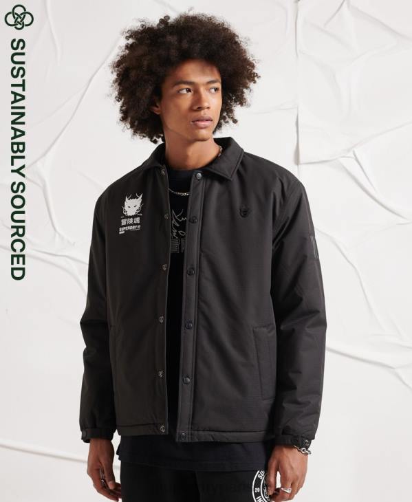 Superdry Hommes veste d'entraîneur de l'opposition D64Z1189 vêtements noir