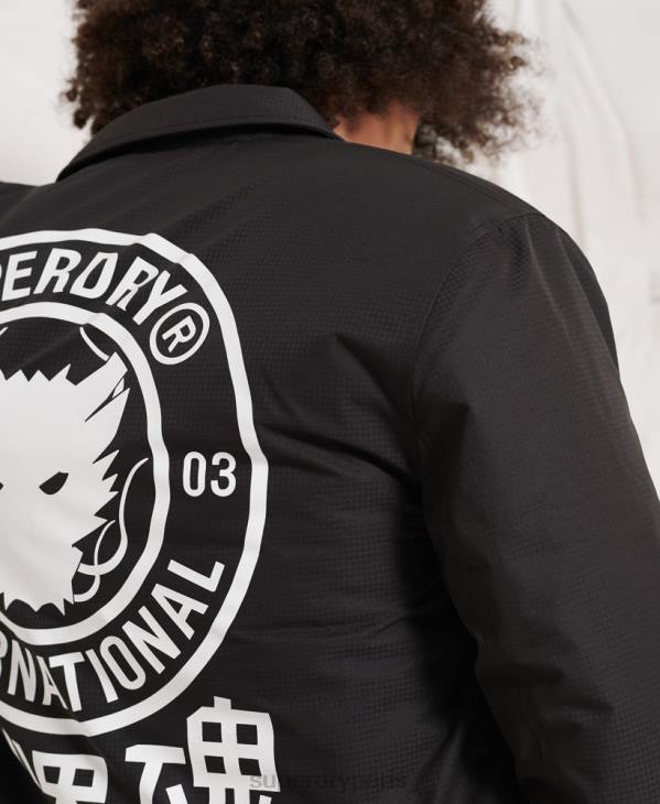 Superdry Hommes veste d'entraîneur de l'opposition D64Z1189 vêtements noir