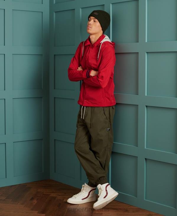 Superdry Hommes veste de baseball à capuche D64Z1200 vêtements rouge