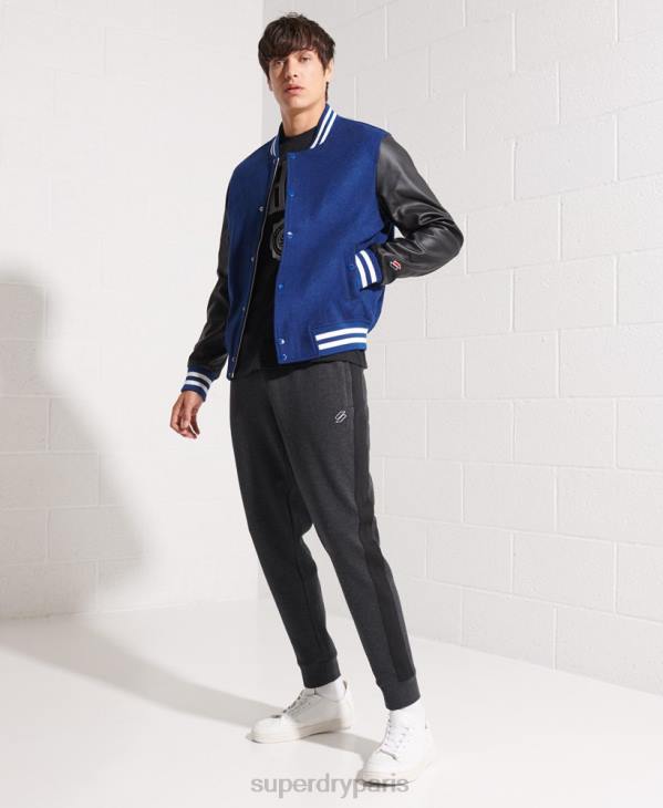 Superdry Hommes veste de baseball universitaire en laine D64Z4586 vêtements marine