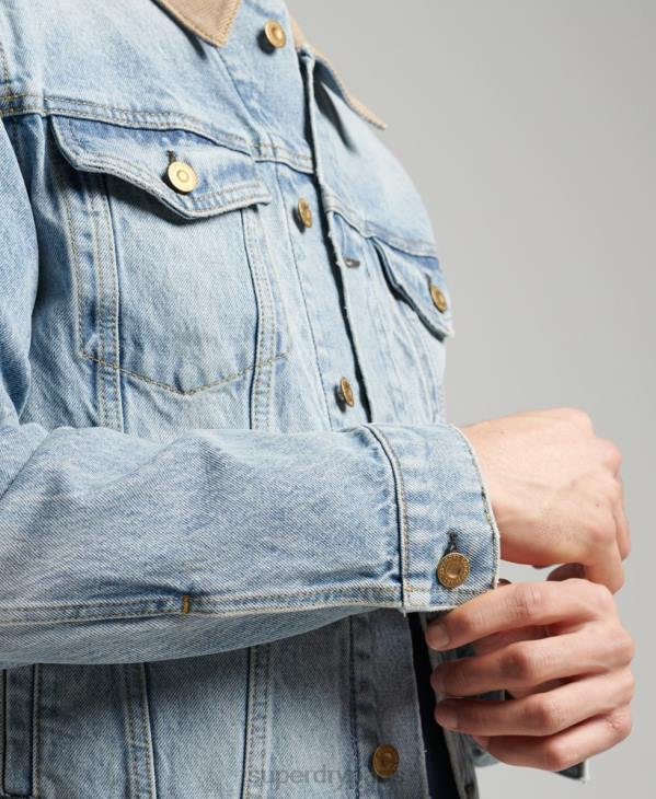 Superdry Hommes veste de camionneur de bandit vintage D64Z4451 vêtements bleu