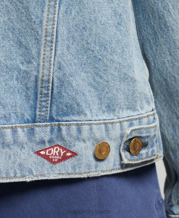 Superdry Hommes veste de camionneur de bandit vintage D64Z4451 vêtements bleu