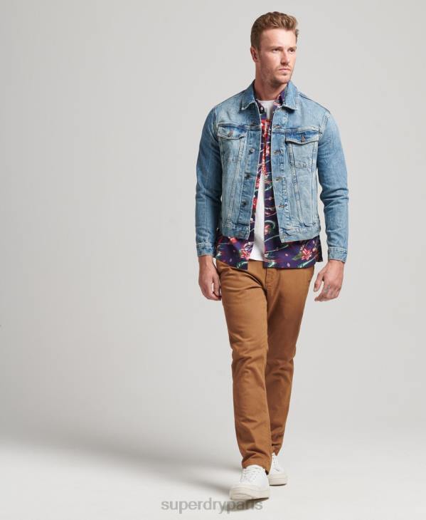 Superdry Hommes veste de camionneur de grand routier D64Z4438 vêtements bleu