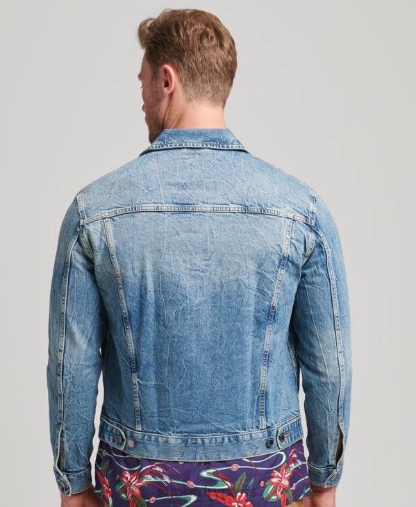 Superdry Hommes veste de camionneur de grand routier D64Z4438 vêtements bleu