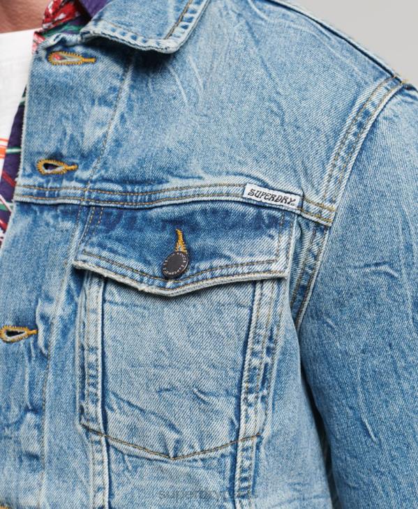 Superdry Hommes veste de camionneur de grand routier D64Z4438 vêtements bleu