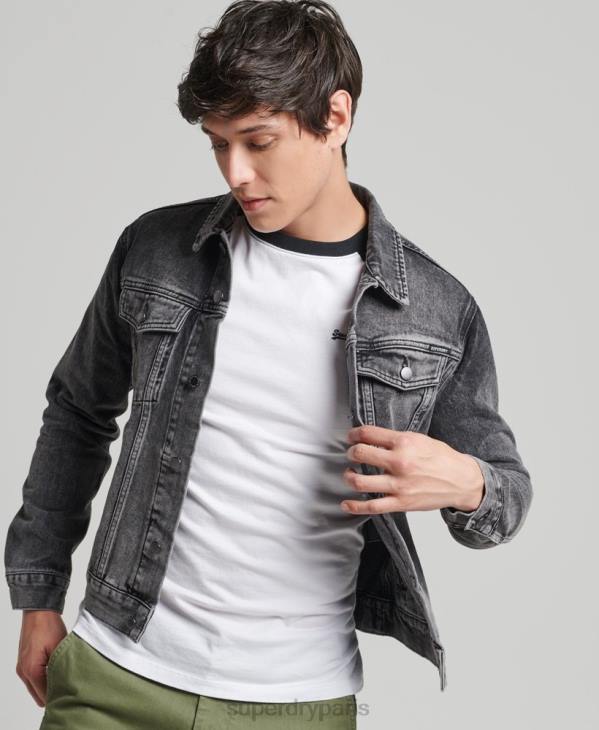 Superdry Hommes veste de camionneur de grand routier D64Z4530 vêtements noir