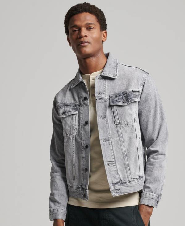 Superdry Hommes veste de camionneur de grand routier D64Z4745 vêtements gris