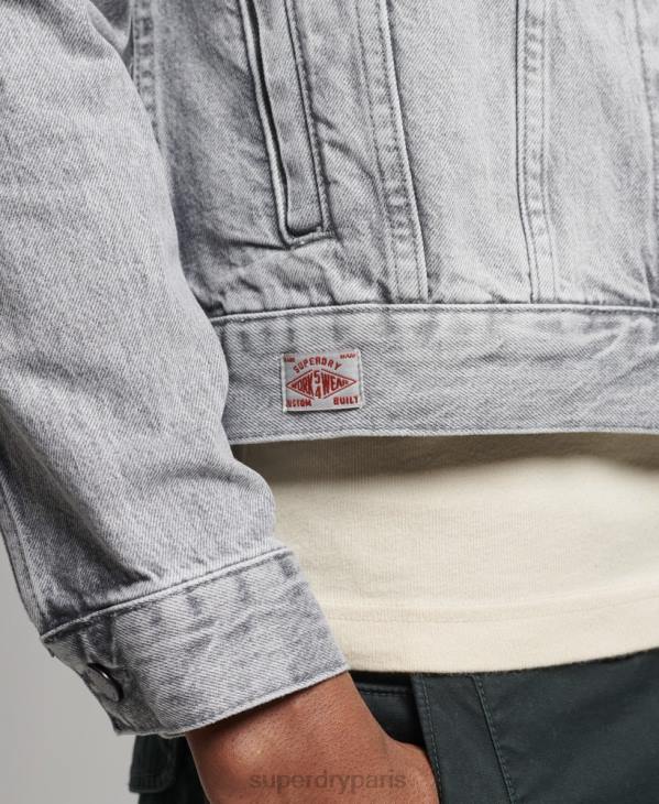 Superdry Hommes veste de camionneur de grand routier D64Z4745 vêtements gris