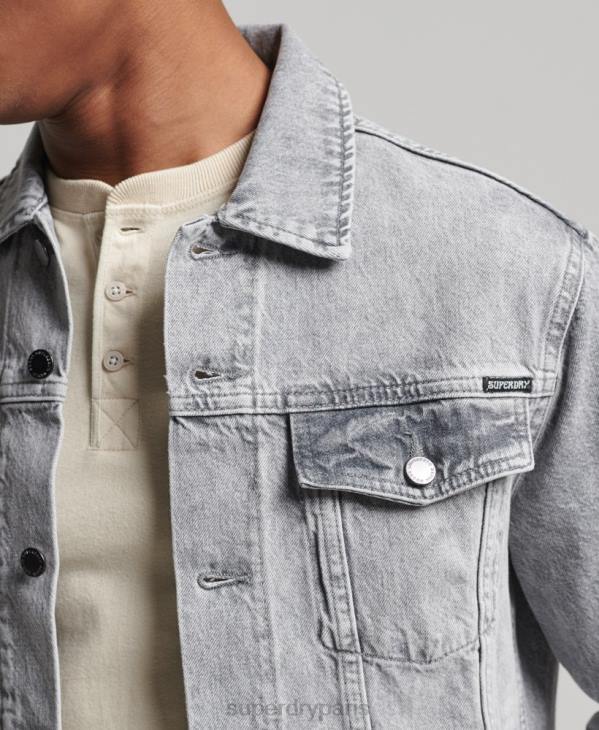 Superdry Hommes veste de camionneur de grand routier D64Z4745 vêtements gris