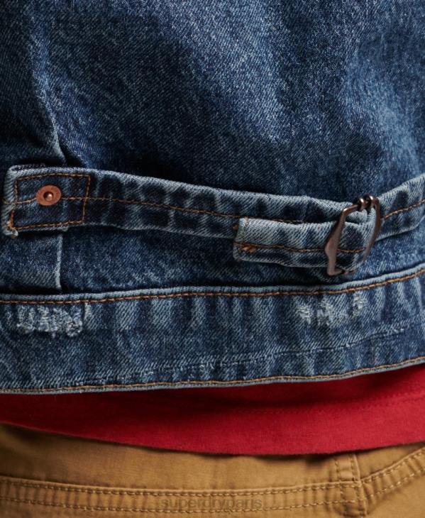 Superdry Hommes veste de camionneur de travail vintage D64Z4617 vêtements bleu foncé