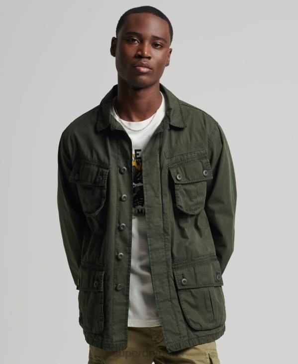 Superdry Hommes veste de combat tropicale D64Z4701 vêtements vert