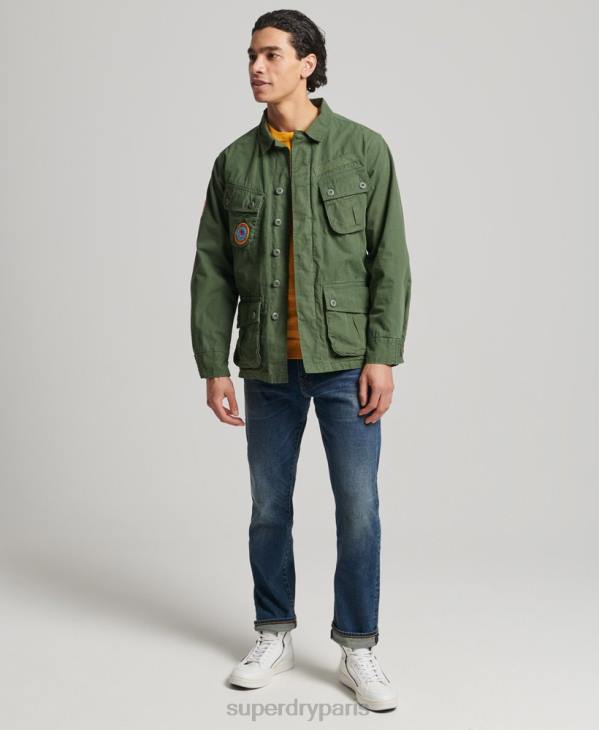 Superdry Hommes veste de combat tropicale D64Z4702 vêtements vert