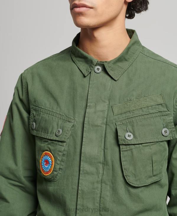 Superdry Hommes veste de combat tropicale D64Z4702 vêtements vert