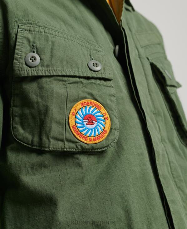 Superdry Hommes veste de combat tropicale D64Z4702 vêtements vert