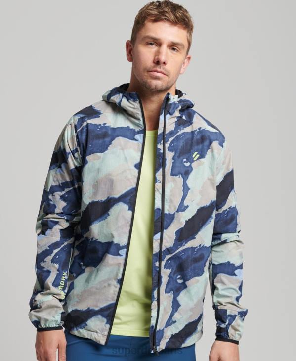 Superdry Hommes veste de course D64Z4718 vêtements bleu