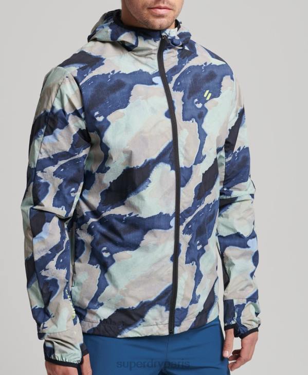 Superdry Hommes veste de course D64Z4718 vêtements bleu