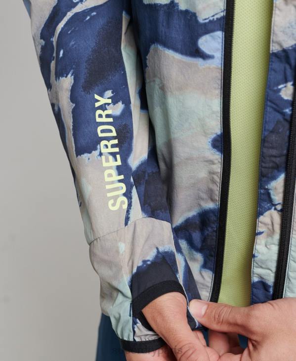 Superdry Hommes veste de course D64Z4718 vêtements bleu