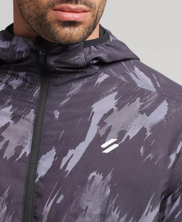 Superdry Hommes veste de course D64Z5366 vêtements gris foncé