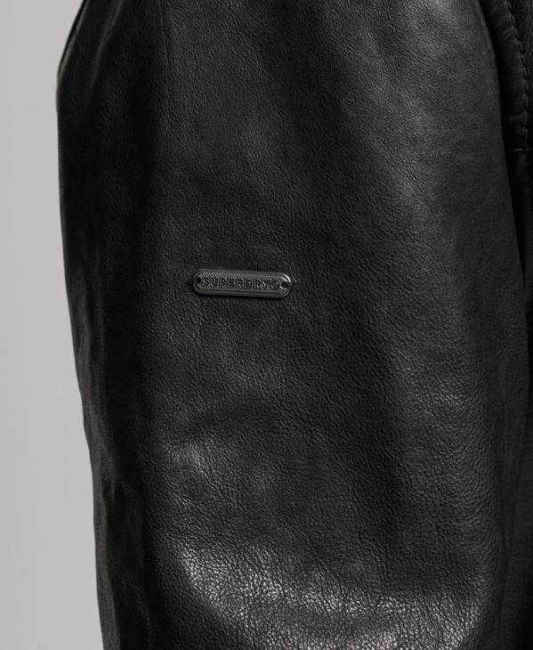 Superdry Hommes veste de course en cuir studios D64Z967 vêtements noir