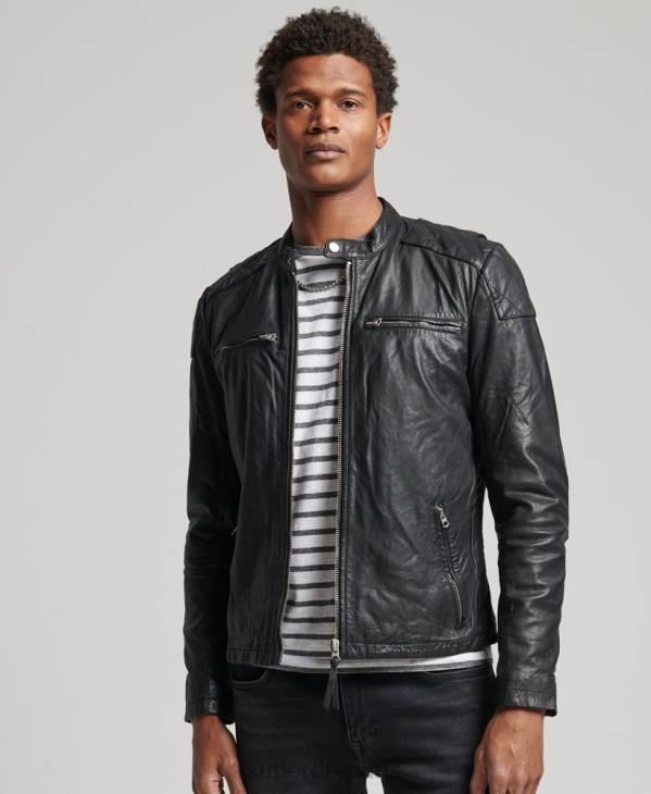 Superdry Hommes veste de course moto D64Z4436 vêtements noir