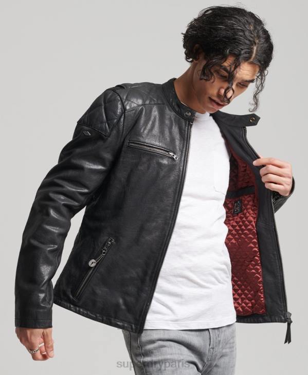 Superdry Hommes veste de course moto D64Z4776 vêtements noir