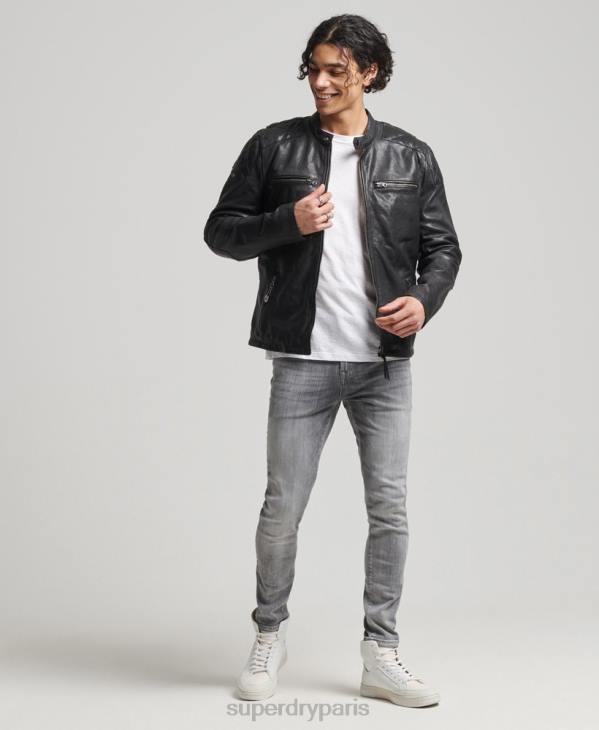 Superdry Hommes veste de course moto D64Z4776 vêtements noir