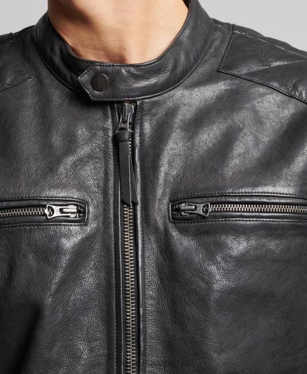 Superdry Hommes veste de course moto D64Z4776 vêtements noir