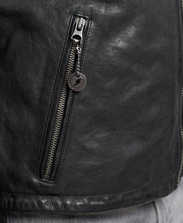 Superdry Hommes veste de course moto D64Z4776 vêtements noir