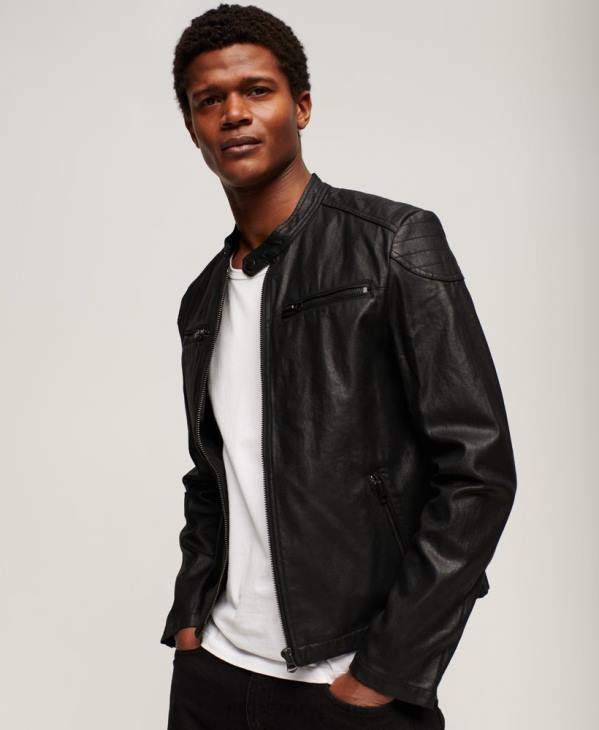 Superdry Hommes veste de course vintage en denim enduit D64Z945 vêtements noir