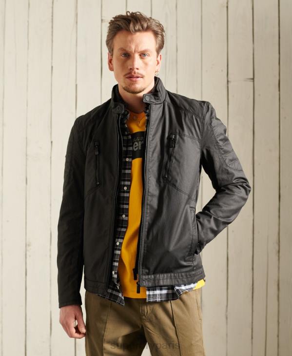 Superdry Hommes veste de motard en carbone D64Z4688 vêtements noir
