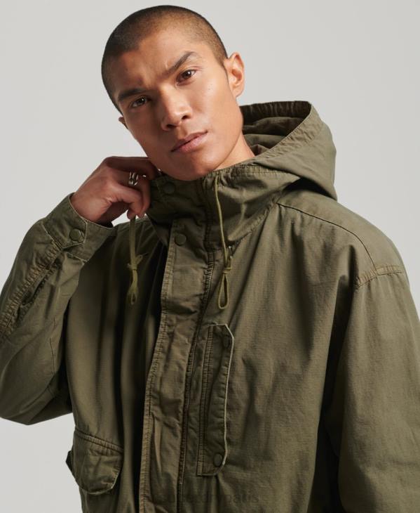 Superdry Hommes veste de pont à capuche D64Z938 vêtements kaki