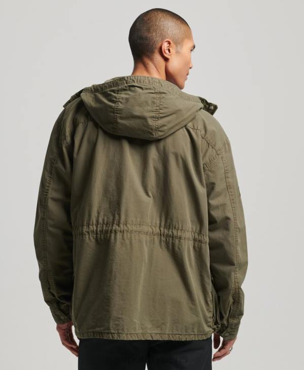 Superdry Hommes veste de pont à capuche D64Z938 vêtements kaki
