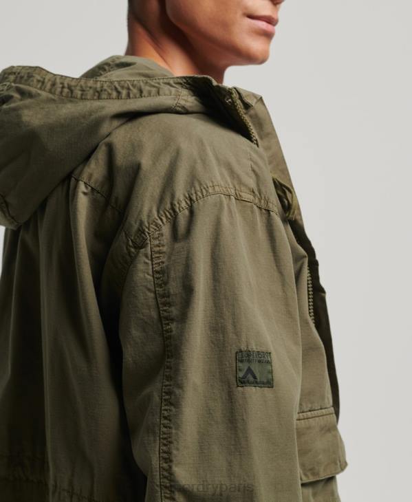 Superdry Hommes veste de pont à capuche D64Z938 vêtements kaki