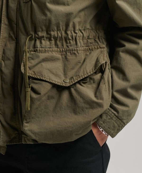 Superdry Hommes veste de pont à capuche D64Z938 vêtements kaki