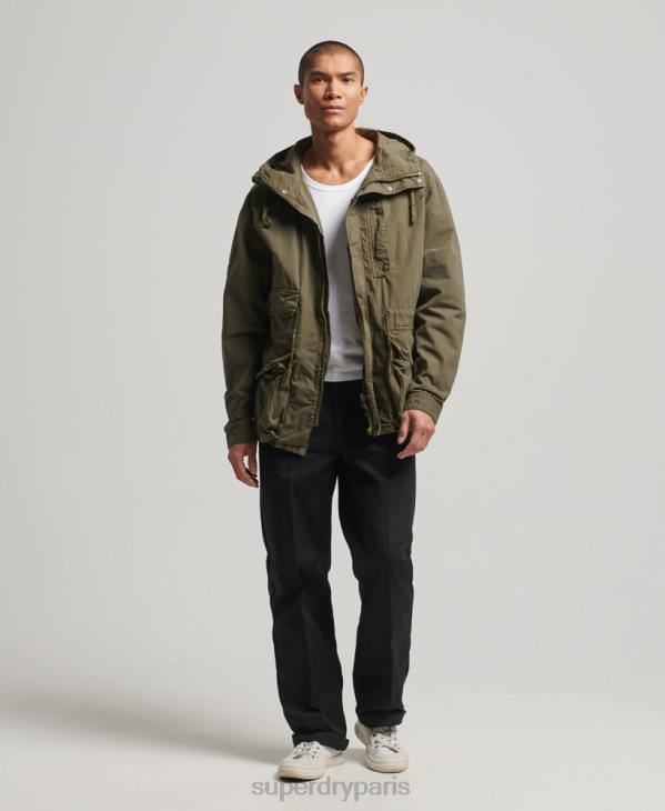 Superdry Hommes veste de pont à capuche D64Z938 vêtements kaki