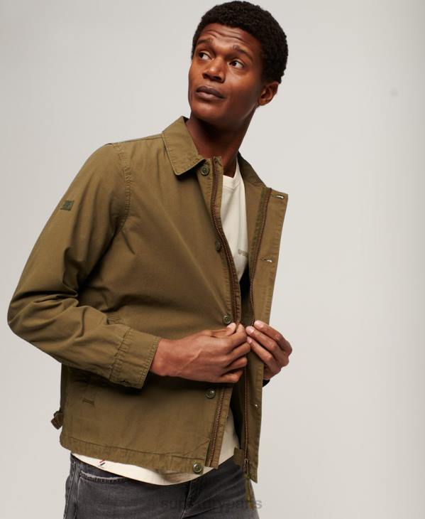 Superdry Hommes veste de pont vintage D64Z26 vêtements kaki