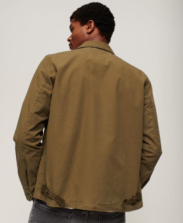 Superdry Hommes veste de pont vintage D64Z26 vêtements kaki